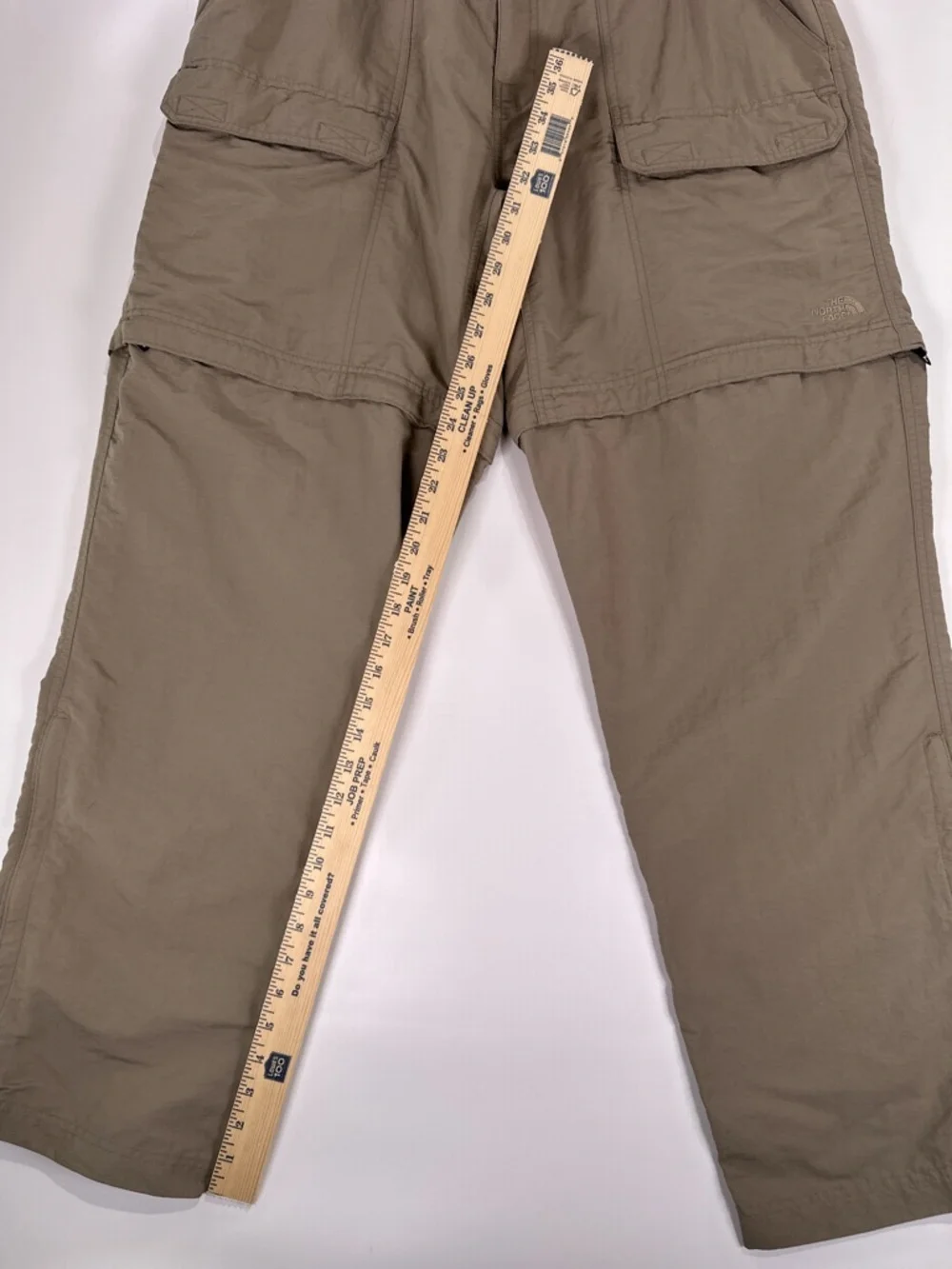 The North Face Convertible Hiking Pants Zip Off Cargo Nylon Khaki XL